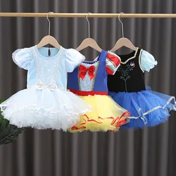 Summer Kids Girl Coaplay  Dress June 1st Children Performance Princess Anna Dresses Ballet Dance Halloween Clothing K2021