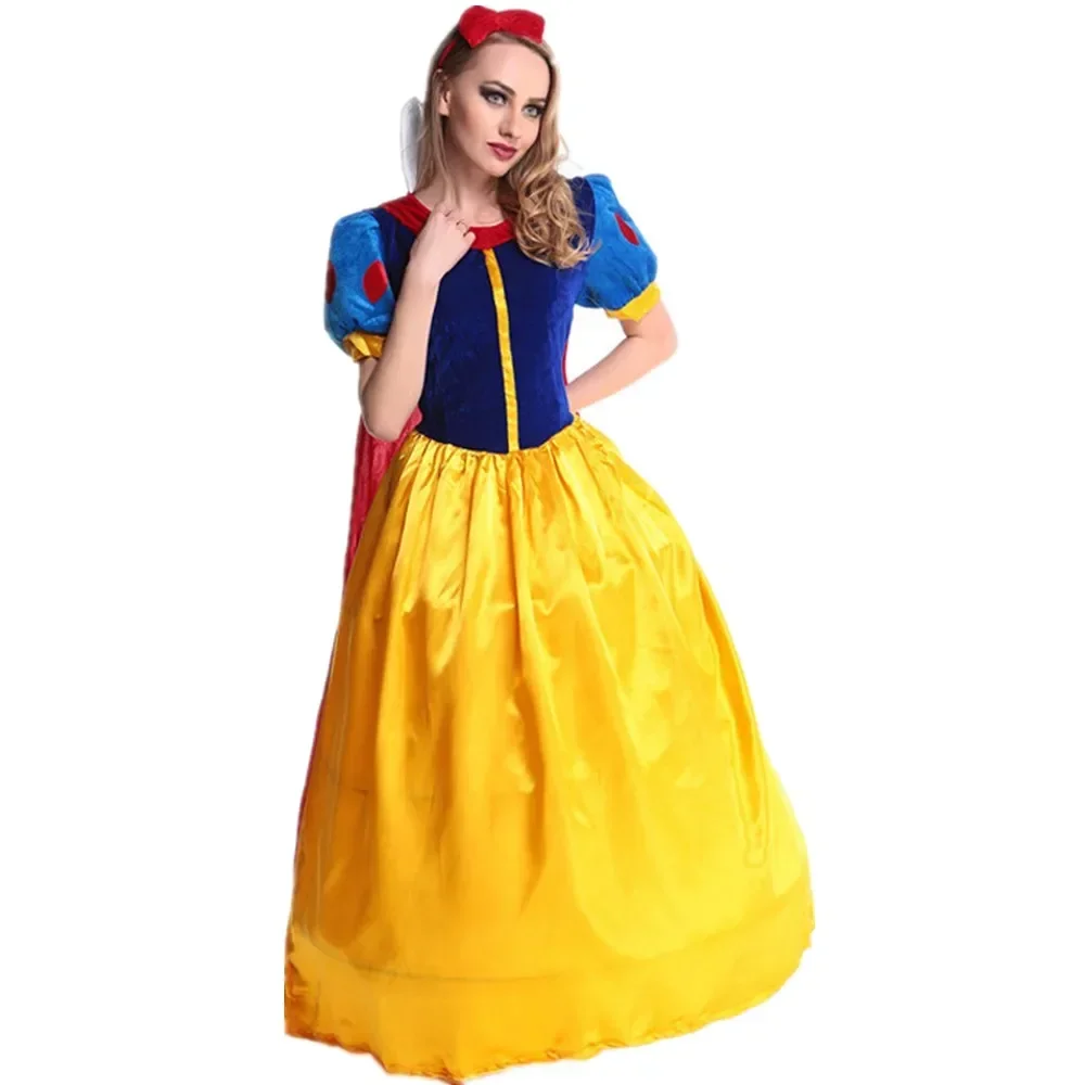 Halloween Adult Cartoon Snow White Princess Cosplay Costume Holiday Party Fantasia Christmas Wear Fancy Dress