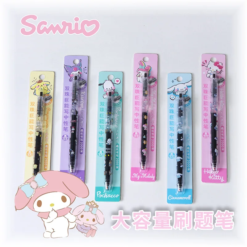 36pcs Cartoon Sanrio Press Gel Pen 0.5mm Black Neutral Pen Student Writing Stationery Office Stationery Children's Gift