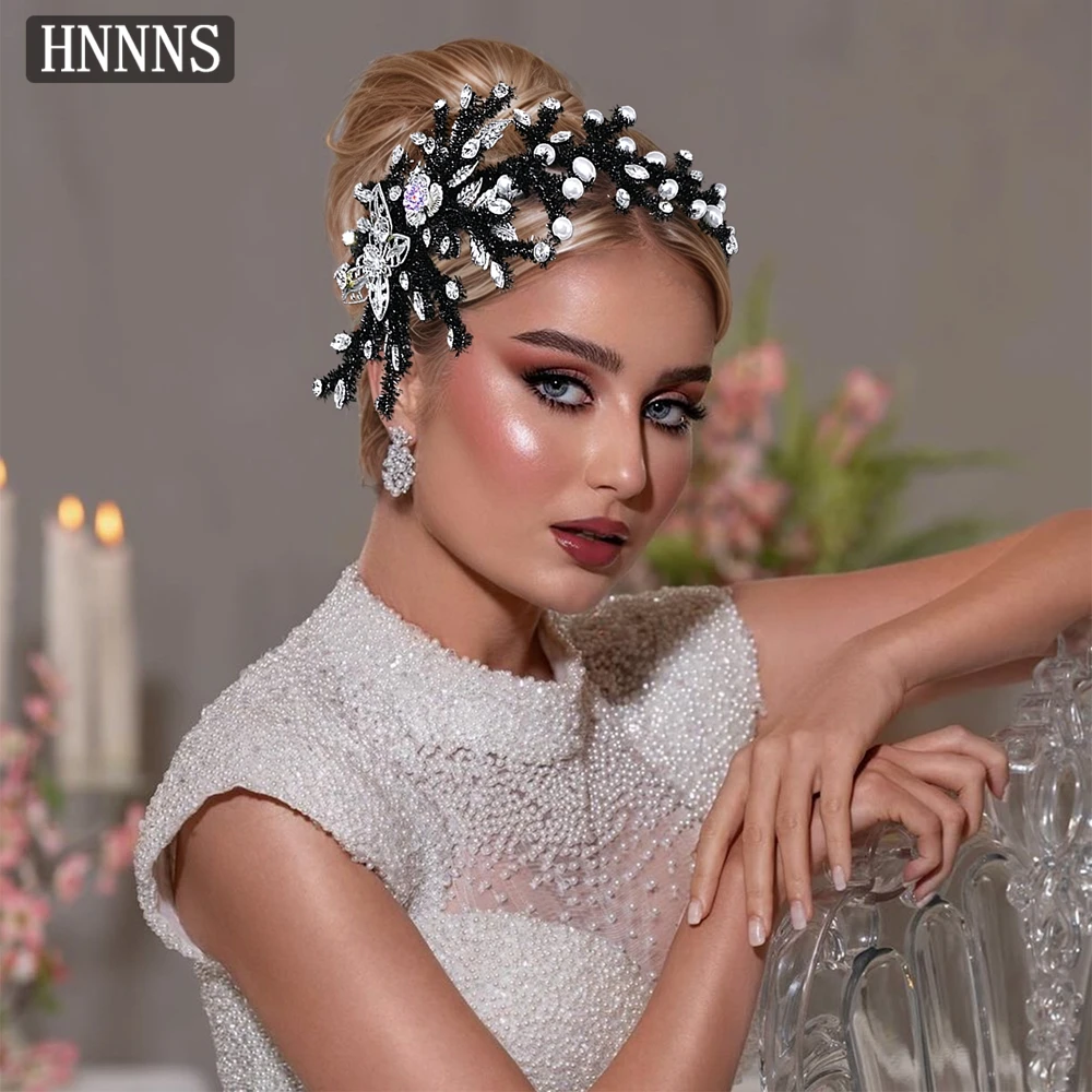 

HNNNS Butterfly Flower Hair Comb Bright Rhinestone Headdress Handmade Chenille Stem Headwear Fashion Women's Hair Accessory A379