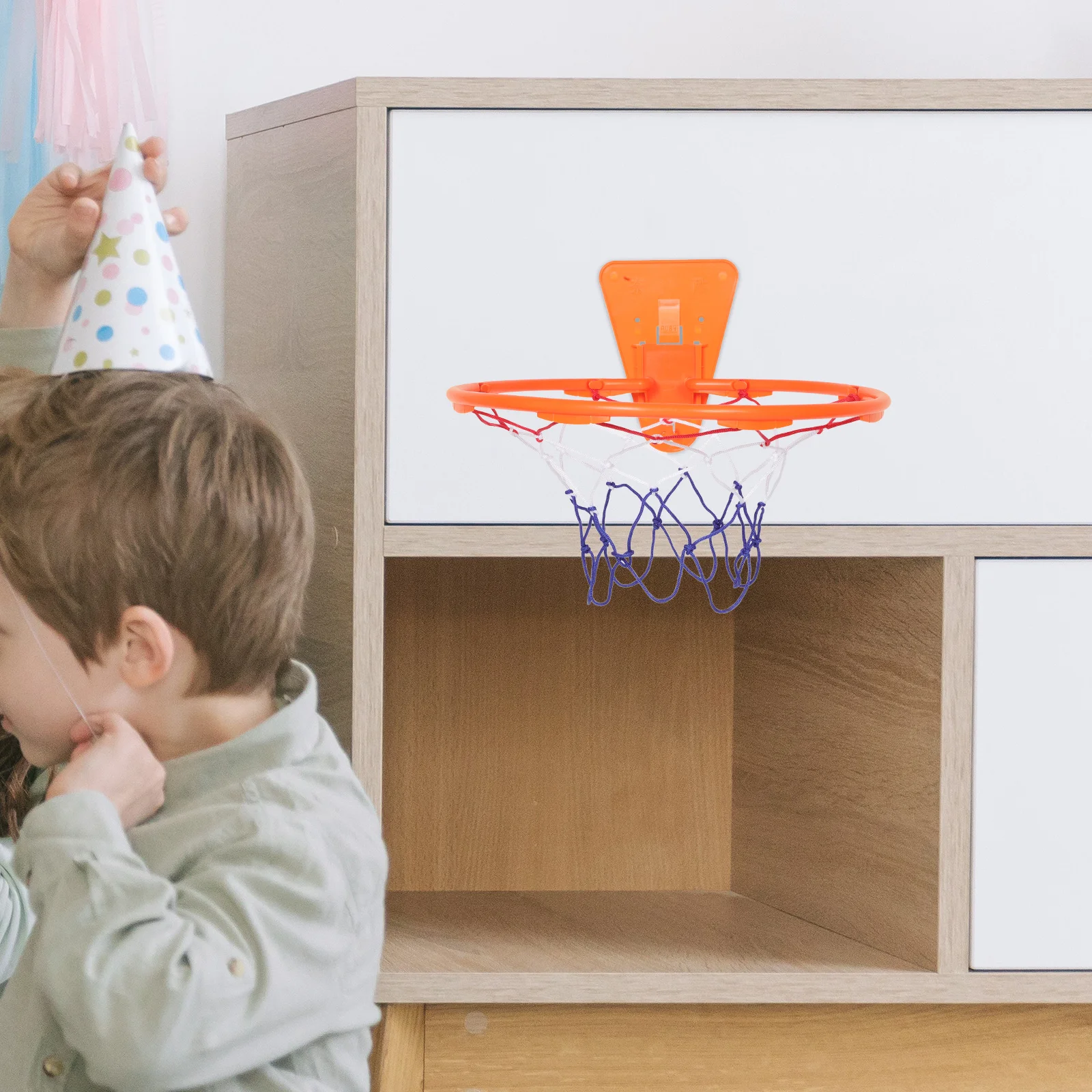 Indoor Wall Mounted Basketball Hoop Foldable Rim Household Basketball Hoop Replacement Heavy Duty Orange Frame