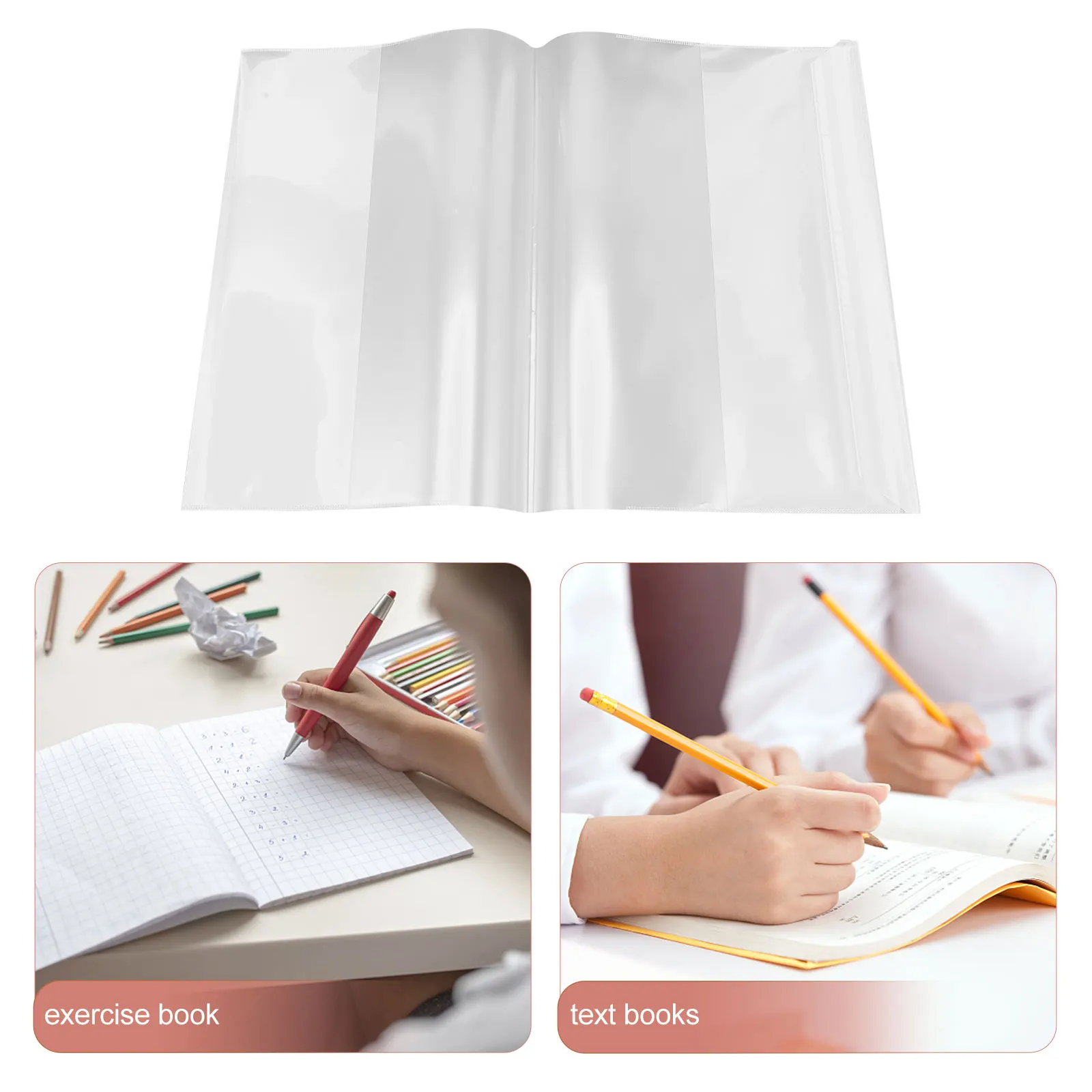 

20 Pcs Book Wrap Clear Sleeve for Hardcover Books Wrapping Plastic Soft Textbook Protector School Protection Covering