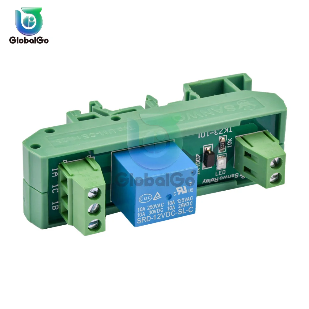 250V AC 10A 30V DC 1 Channel Relay Module DIN Rail Output Board 5V 12V NPN PNP Input Signal Control Board 10A Relay Module