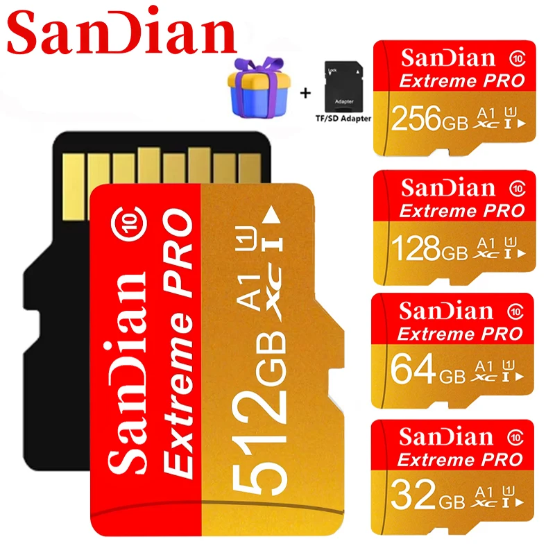 Micro TF SD Card Memory Card SD Cards 128GB 256GB 512GB TF Cards V10 4K Large Capacity for Driving Recorder Nintendo Switch