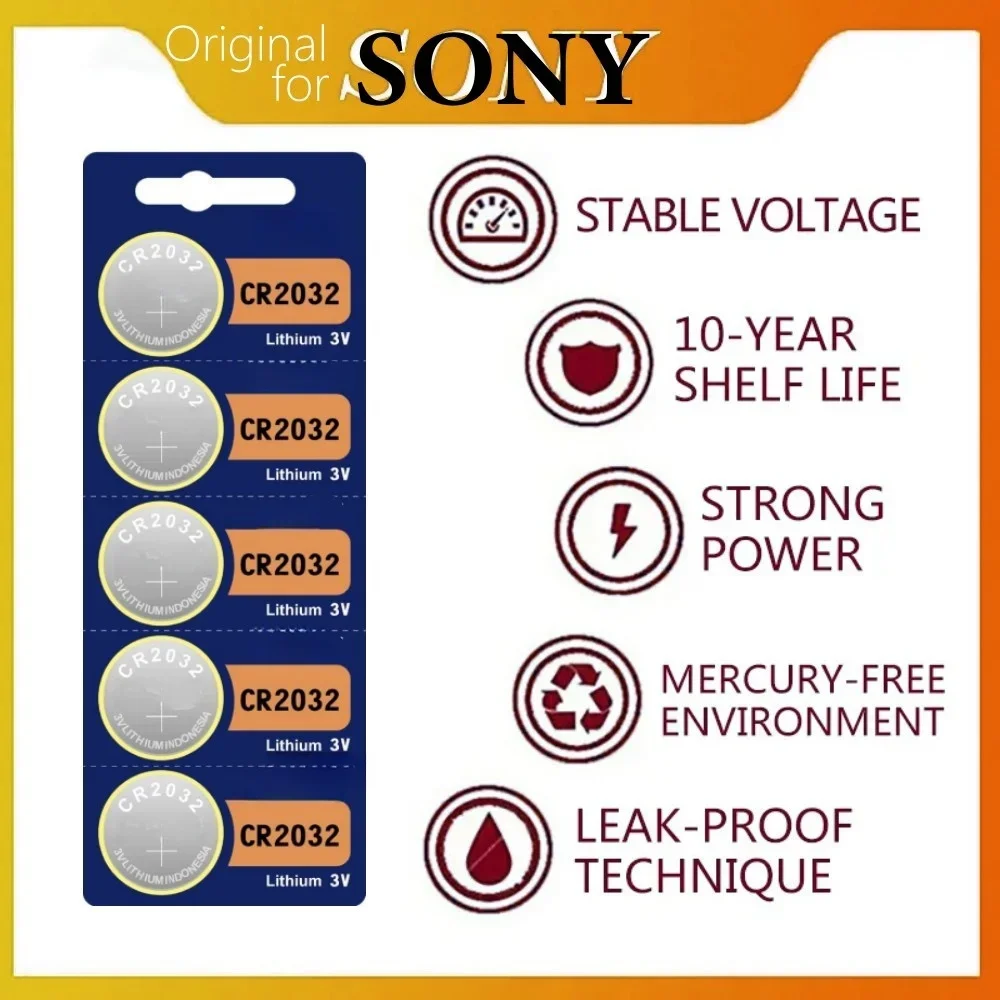 10pcs For SONY CR2032 CR2016 CR2025 CR 2032 Battery DL2025 Car Remote Control Watch Motherboard Scale Button Coin Cells