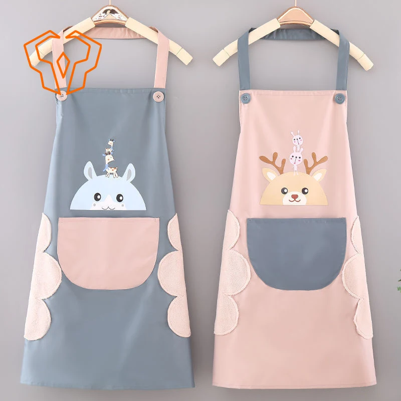 

Chinese Style Apron Can Be Used To Wipe Hands Kitchen Water Proof Oil-proof Fashion Korean Version Couple Cook Work Clothes