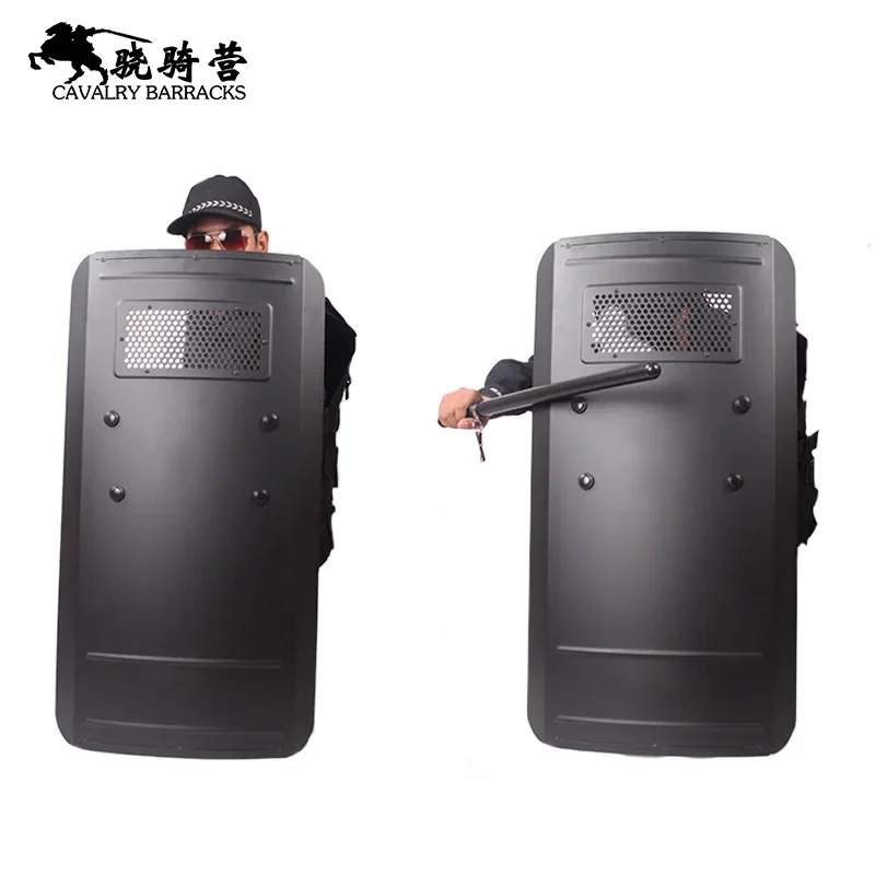Metal Riot Shield, Aluminum Alloy Shield PC Protective Glasses Handheld Defense Security Square Shield Self-Defense Products