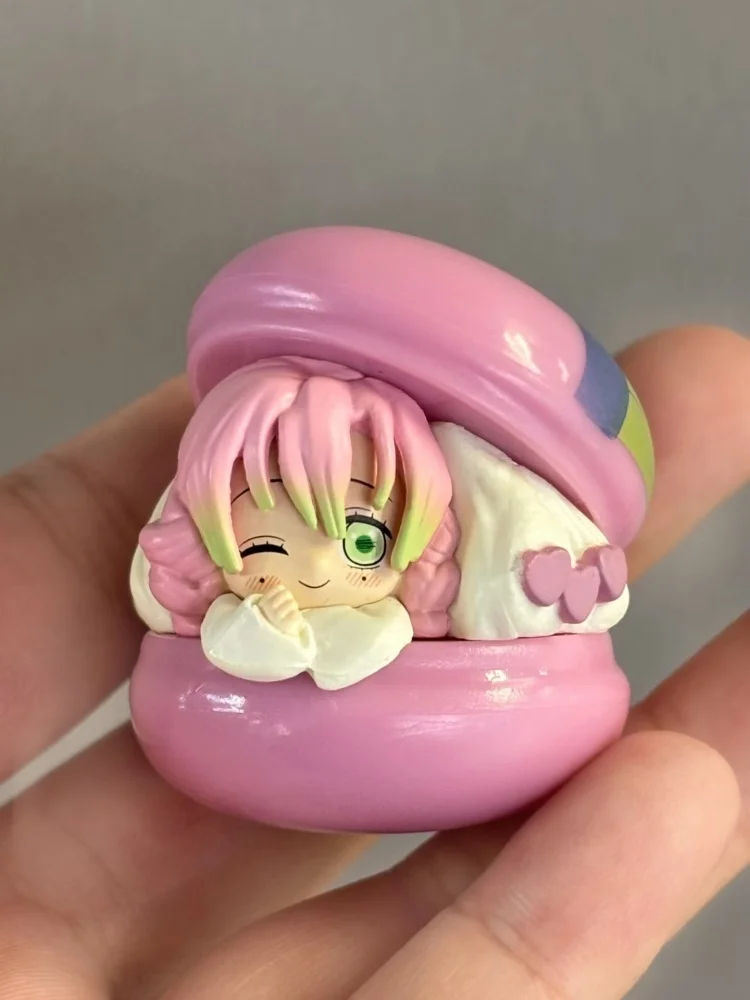 BANDAI Capsula Azione Anime Demone Slayer Kimetsu No Yaiba Tokitou Muichirou Kyoujurou Mitsuri Obanai Sanemi Macaron Figure Giocattoli