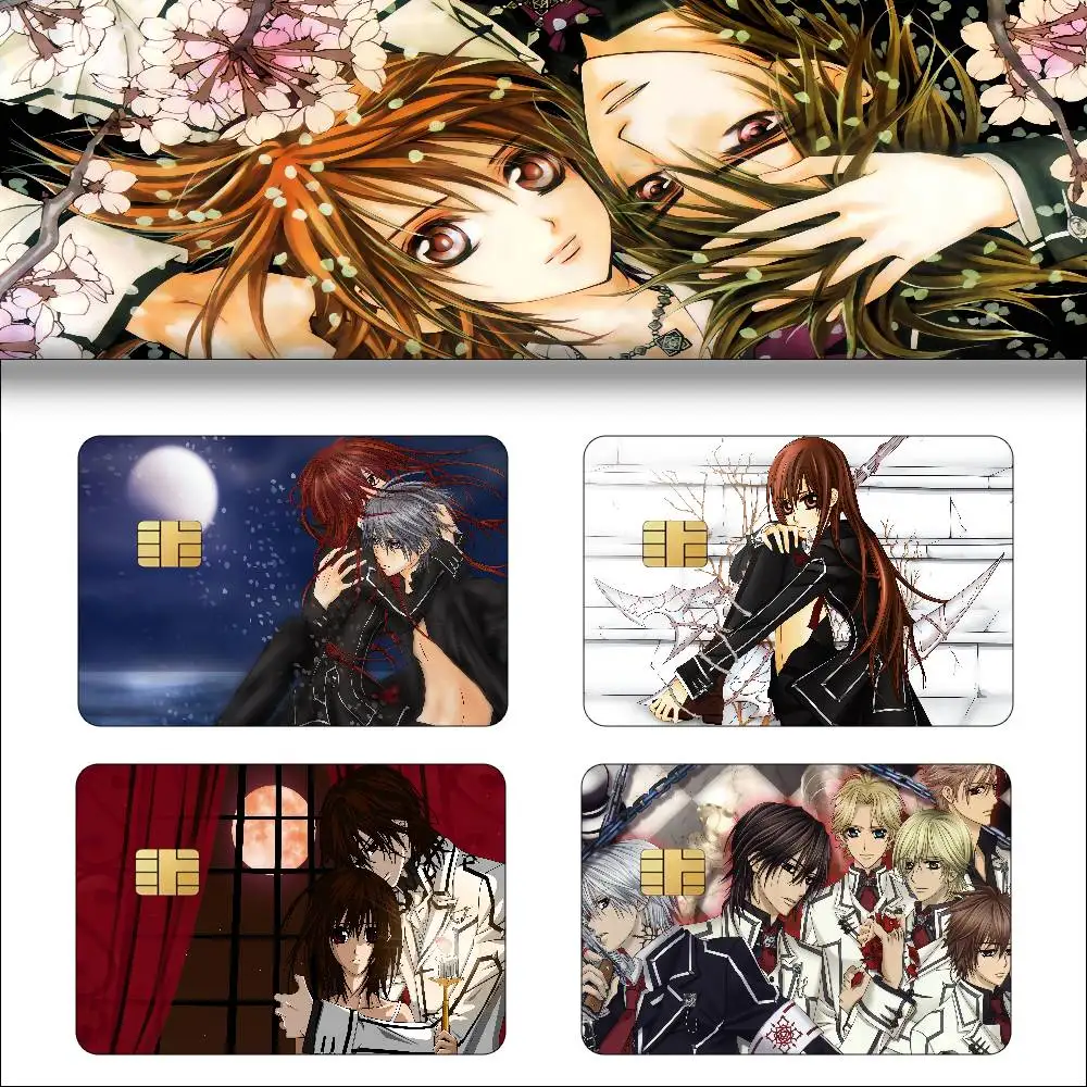 Anime Vampire Knight Anime 4pcs 1Set Film Skin Sticker Tape For Bank Credit Debit Card