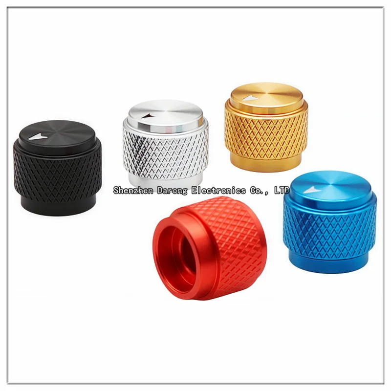 15×13MM全アルミニウムローレットノブキャップ、ポテンショメータ/エンコーダスイッチキャップ、ボリューム/電子楽器スイッチキャップ、丸穴6.0