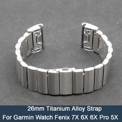 26mm Titanium Alloy Strap For Garmin Fenix 7X 6X Pro 5X Plus Tactix 7 Pro Descent MK1 MK2 MK2i Quickfit Titanium Alloy Bracelet