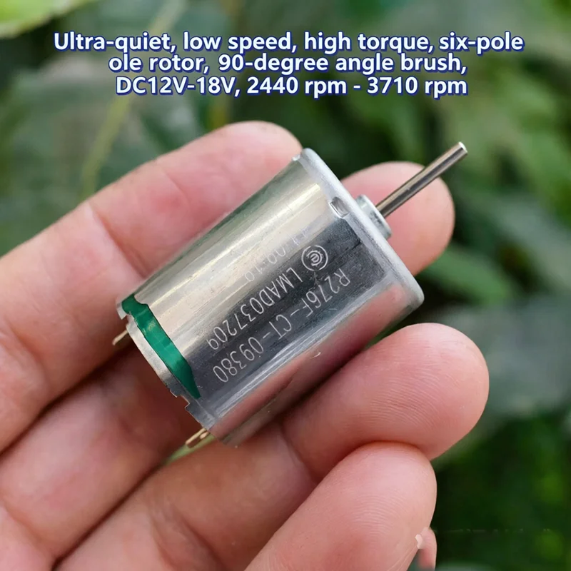 R276F-CT-09380 RF-370CB 6-Pole Micro 370 DC Motor 12V-18V 3700RPM Low Speed High Torque Ultra Quiet