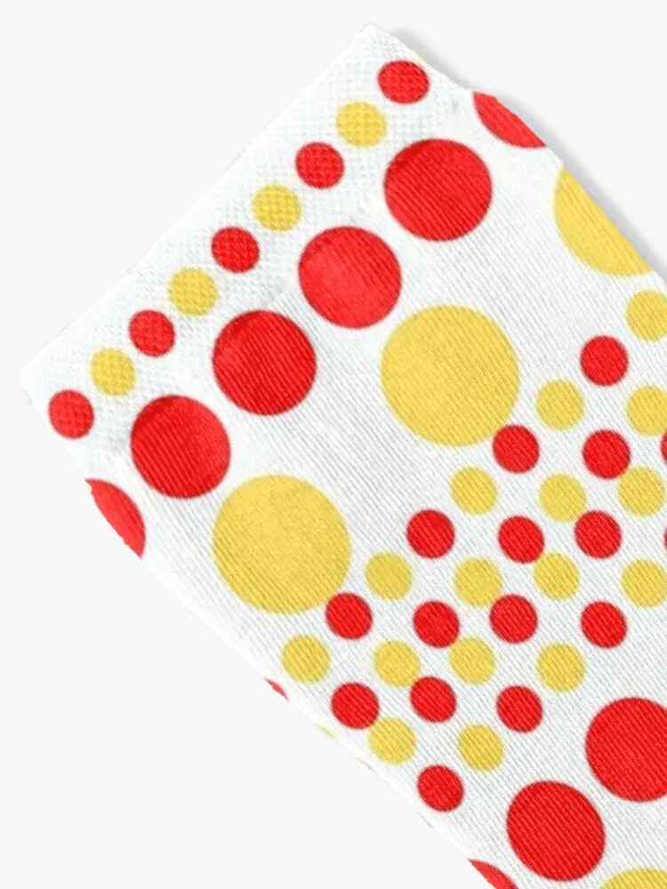 Multi Color Red Yellow Polka Dots Socks Run colored Socks Women Men's