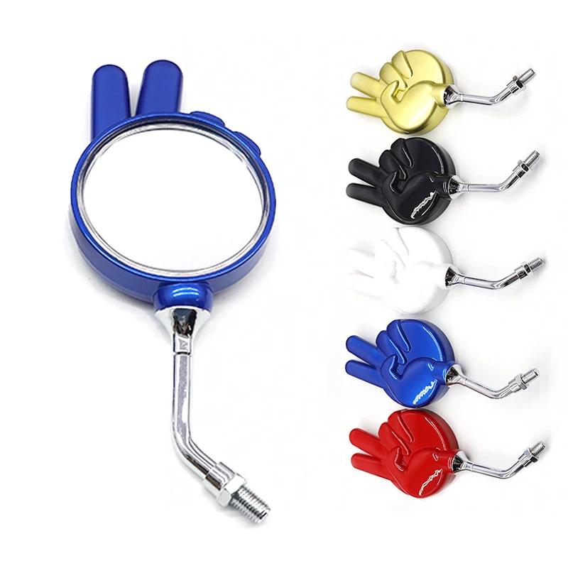 Universal Motorcycle Rearview Mirrors ABS Victory Sign Side Convex Mirror for Suzuki GSX 650F V-Strom 1050 CFMOTO 700CL 800MT