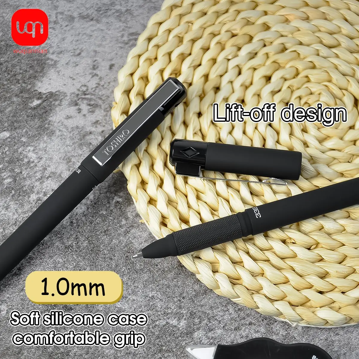 (WQN) 4/8/12 قطعة أقلام جل سوداء عالية الجودة، طرف 1.0 مم، كتابة مريحة، تدفق حبر ناعم، أقلام خاصة لأجهزة الكمبيوتر المحمولة #4