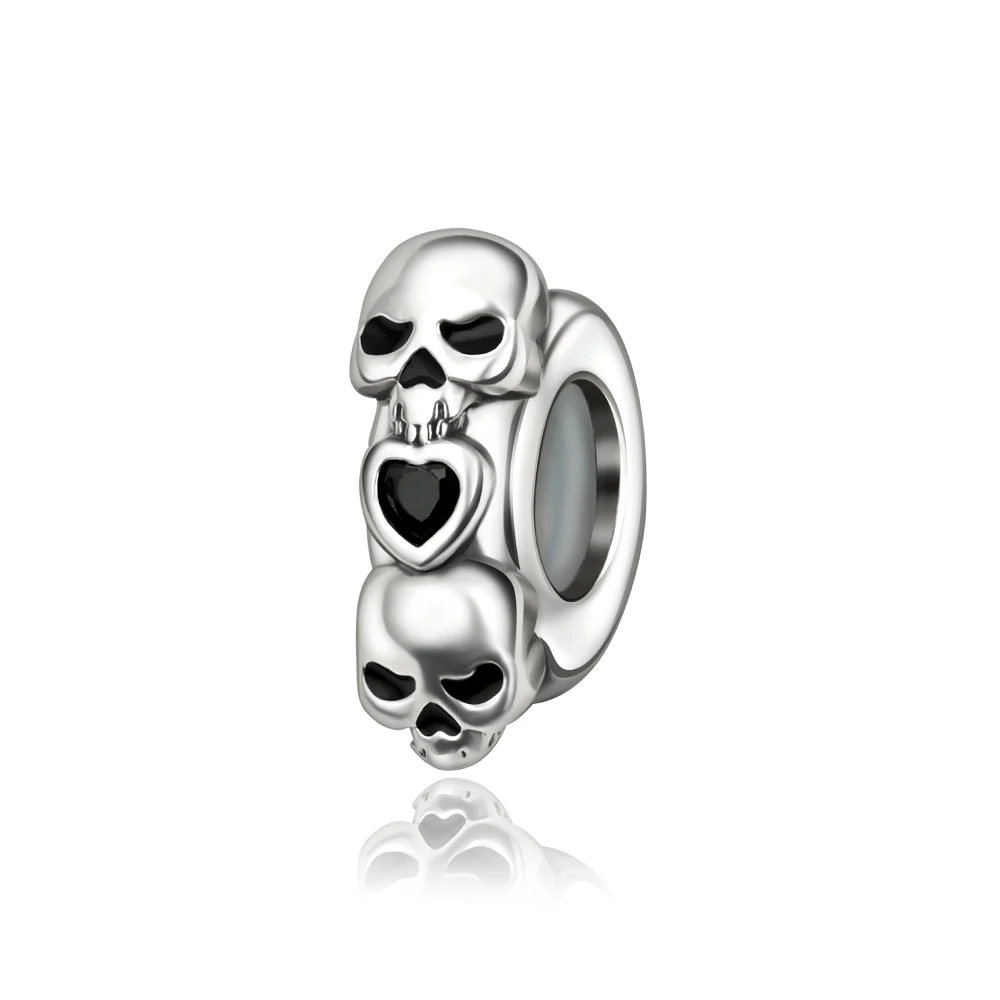 

Danturn 925 Sterling Silver Original Bead Skull-shaped circle Dangle Charm fit Snake Chain Bracelet Fashion Women Jewelry Making
