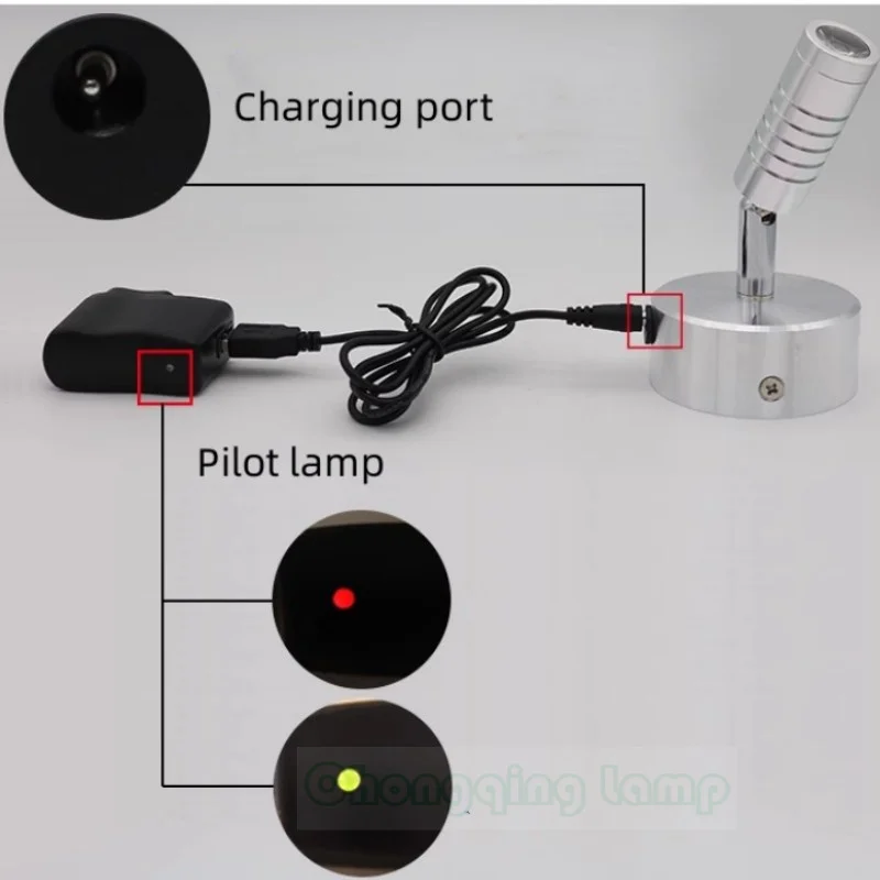 Zdalnie sterowane Led bezprzewodowe reflektory wewnętrzne jasne restauracja 3W energooszczędne reflektor zdejmowany akumulator lampka na baterię