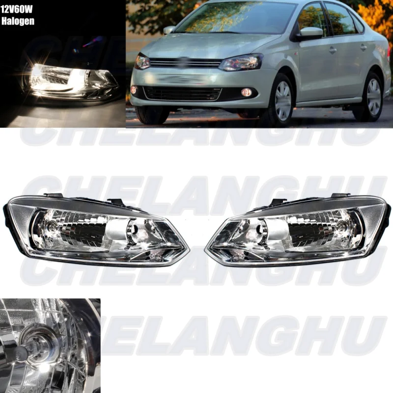 HeadLight For VW Polo Sedan 2010 2011 2012 2013 2014 2015 2016 2017 2018 2019 1 Pair Front HeadLamp DRL car accessories