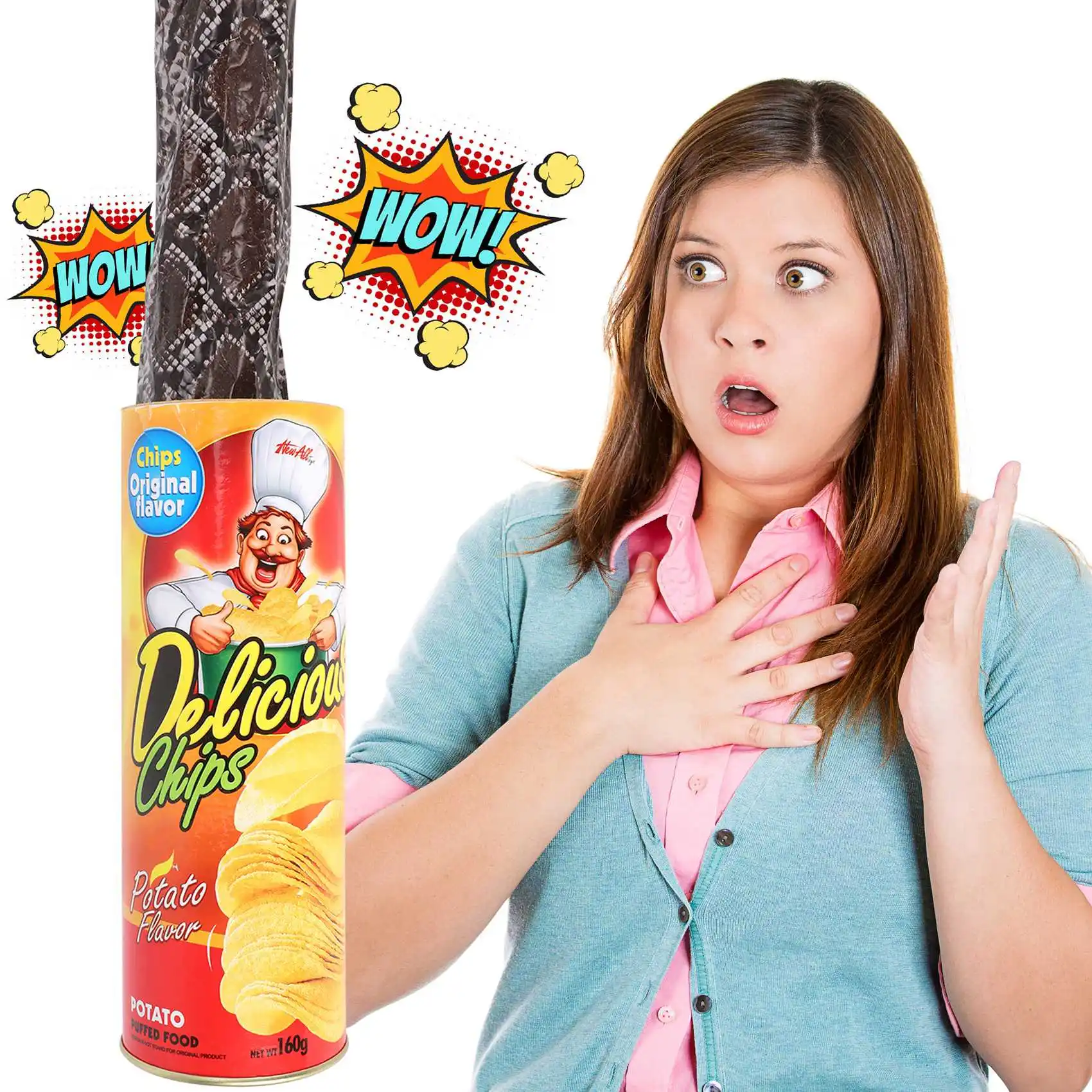 AINY-งูกระดิ่งกระป๋อง งูกระโดดได้ ของขวัญวันเอพริลฟูลส์ ของตกแต่งปาร์ตี้ฮาโลวีน ของเล่นตลกในกระป๋อง ของขวัญแกล้งคน