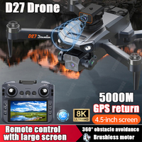 New D27 Drone with Large Screen Control 8K HD Aerial Photography Brushless 360° Obstacle Avoidance Four-Axis FPV RC Dron 28 Min