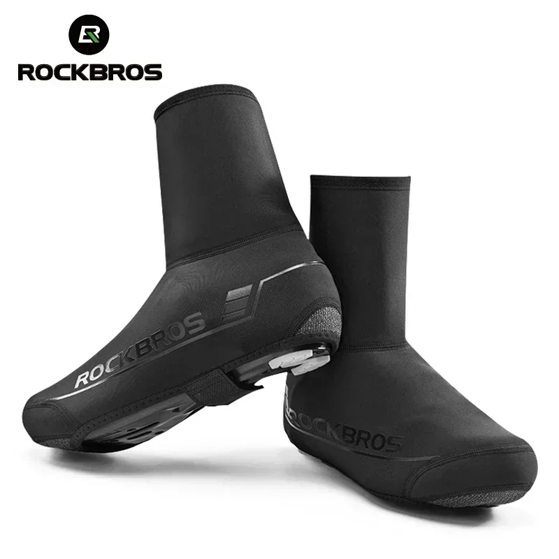 

ROCKBROS Winter Waterproof Cycling Shoe Cover Reflective Thermal Elastic Rainproof Bike Shoe Cover Cycling Overshoes Boot Covers