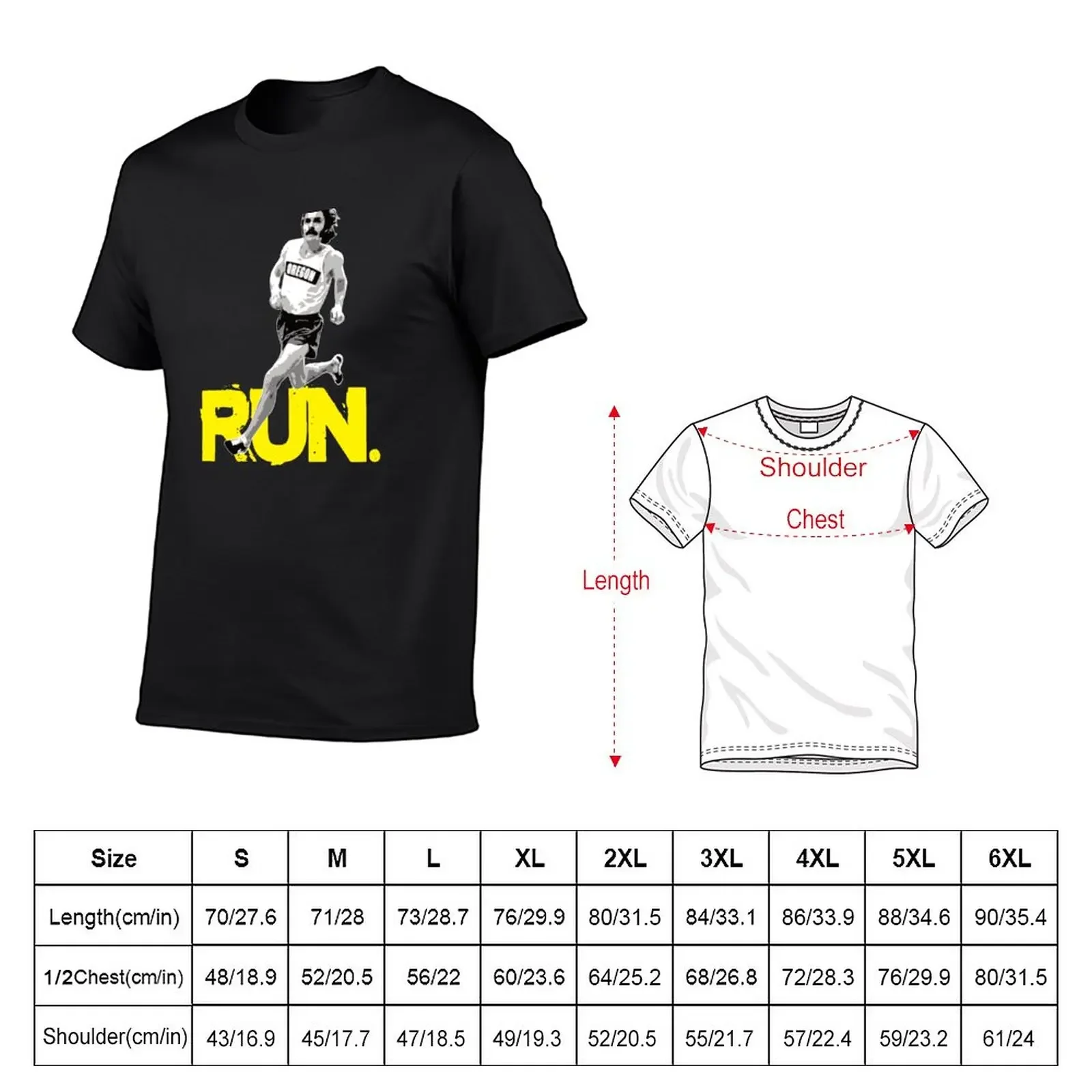 New Steve Prefontaine - Run T-Shirt oversized t shirt graphic t shirt T-shirts for men cotton