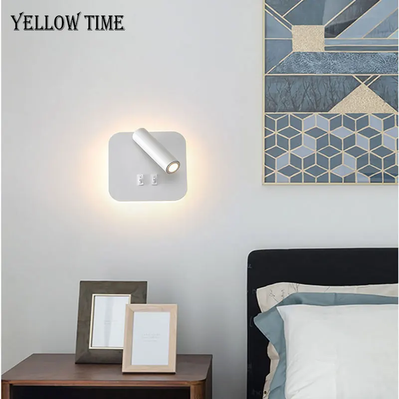 Bedroom guest room bedside wall light LED reading light with switch spotlight living room study background wall light