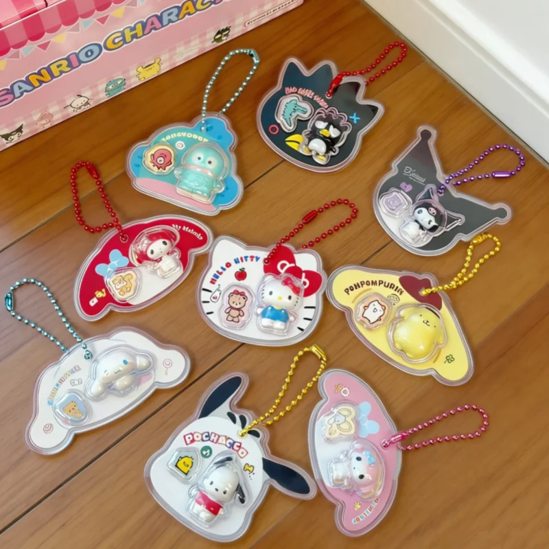 

Bandai Sanrio Cute Food Toy Mini Miniature Hanging Chain Keychain Blind Bag Confirmation Kitty Kuromi Cinnamoroll Kawaii Gift