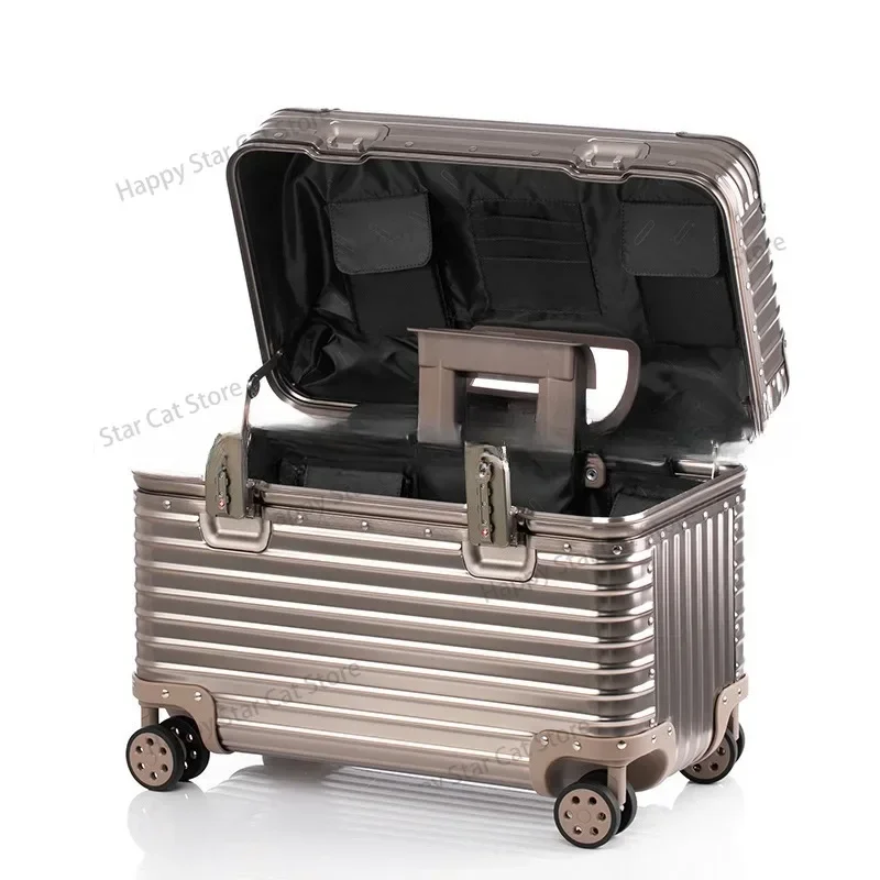 

All-aluminum magnesium alloy flight attendant case 18-inch aluminum frame photography boarding case mini trolley case