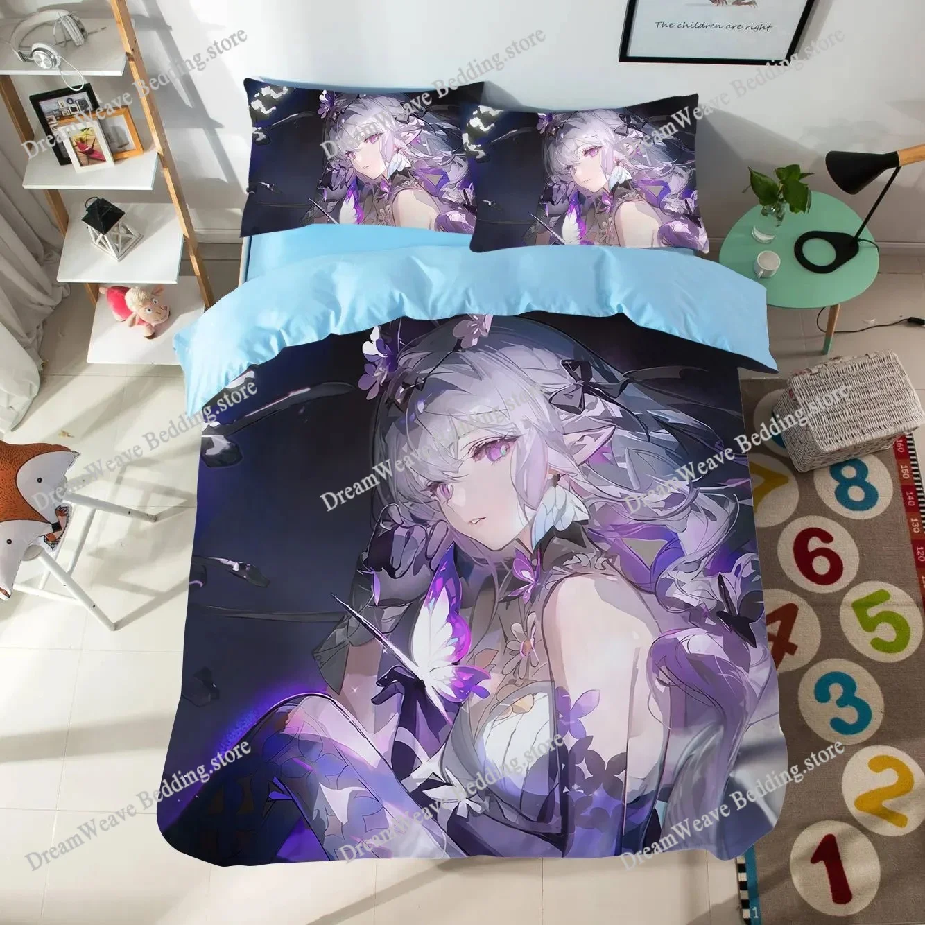 Anime Cartoon Pattern Duvet Cover Set Honkai Star Rail Bedding Set Singletwin Size Dormitory Decor Bedroom Decor for TeenFQH