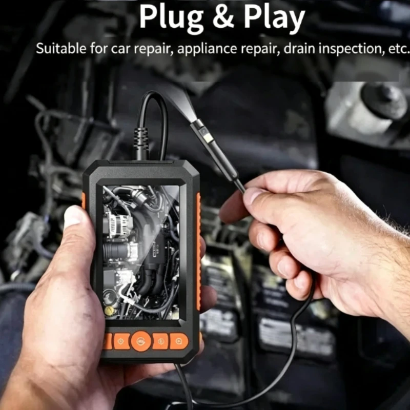 4.3-Inch dual-endoscope industrial auto repair pipe viewing tool with display screen is suitable for multi-scene use
