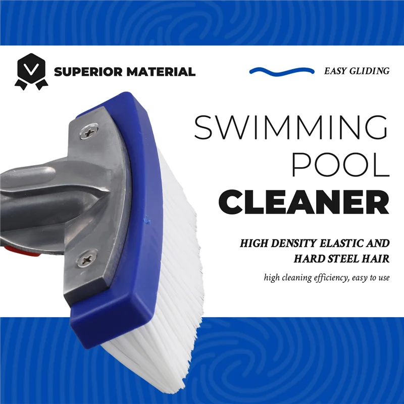 

5,5-дюймовая щетка для чистки бассейна из нержавеющей стали для спа-центру, пруда, оборудование для чистки стен, инструмент-B60B