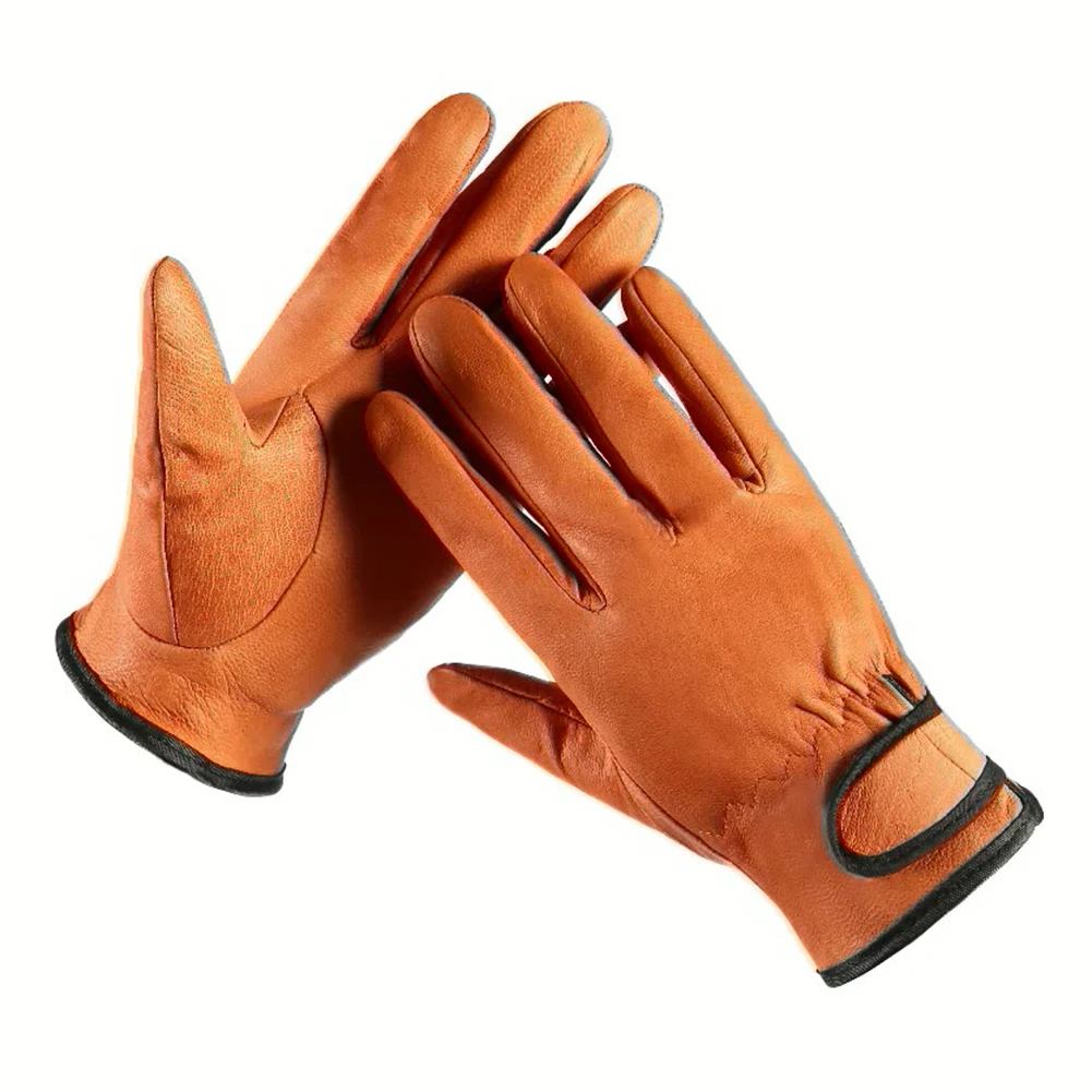 1pair Leather Welding Gloves Work Gloves Welding Safety Protection Garden Wear-resistant Gloves Oven Fireplace Labor Protection