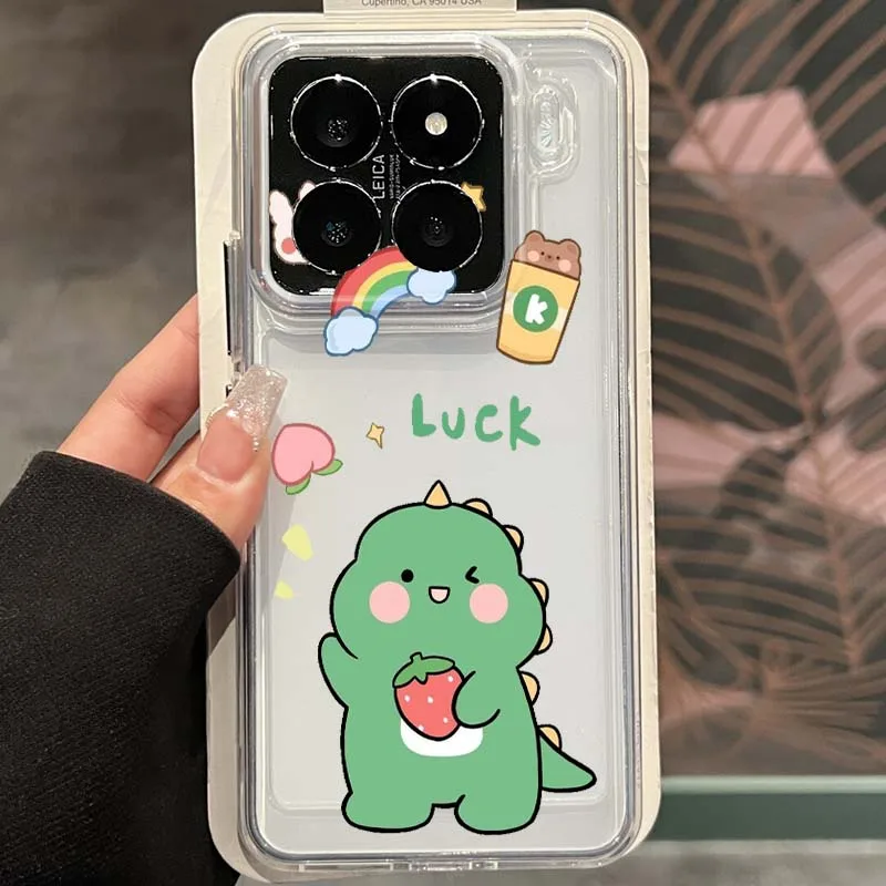 Cartoon Dinosaur Art Anime Phone Case For Xiaomi 17 15 14 13 12 12S 12X 12T 11 11T Pro max Lite ultra TPU Transparent