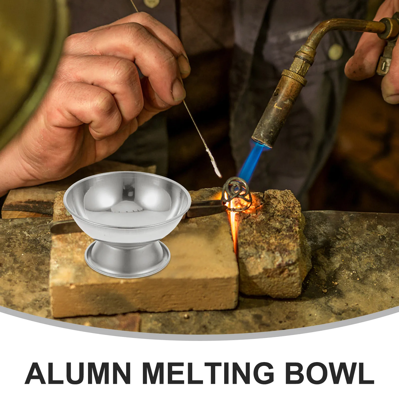 

Sturdy Stainless Steel Alumn Melting Bowl Reusable High Temperature Resistant Metal Container Large Capacity Mixing Bowl For