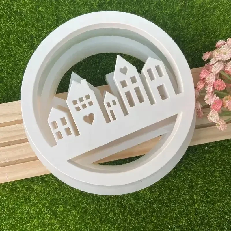 Round Building Silicone Mold House Decoration Wall Hanging Plaster Jewelry Silicone Mold Home Decoration Resin Mold