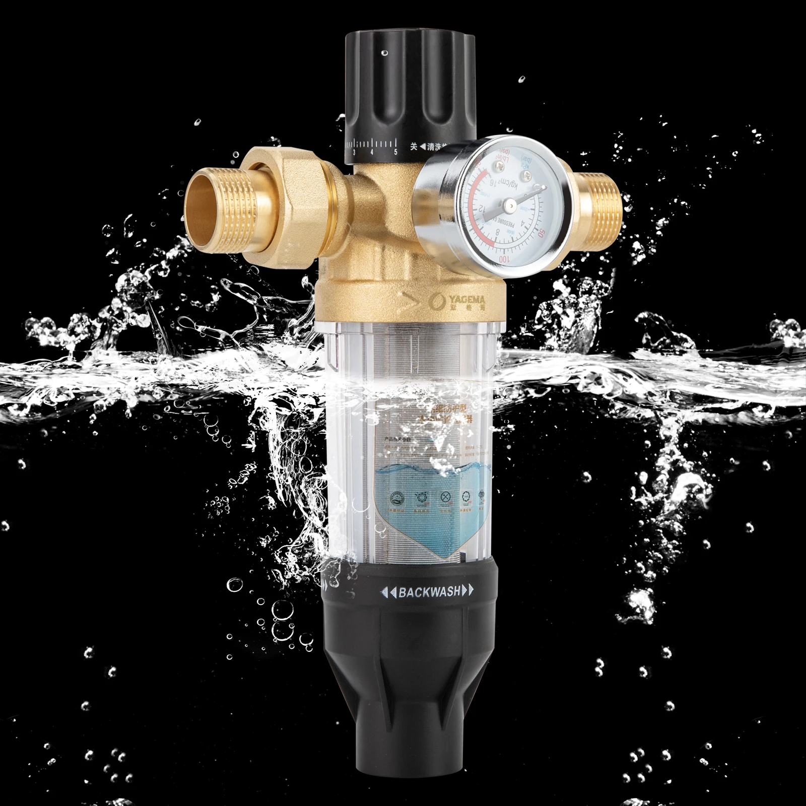 Rohrmontierter Spin-Down-Sedimentfilter, anwendbare Temperatur -30–100 ℃ /-22-212 ℉ Geeignet für Häuser, Restaurants, Hotels, Schulen – Detail 2