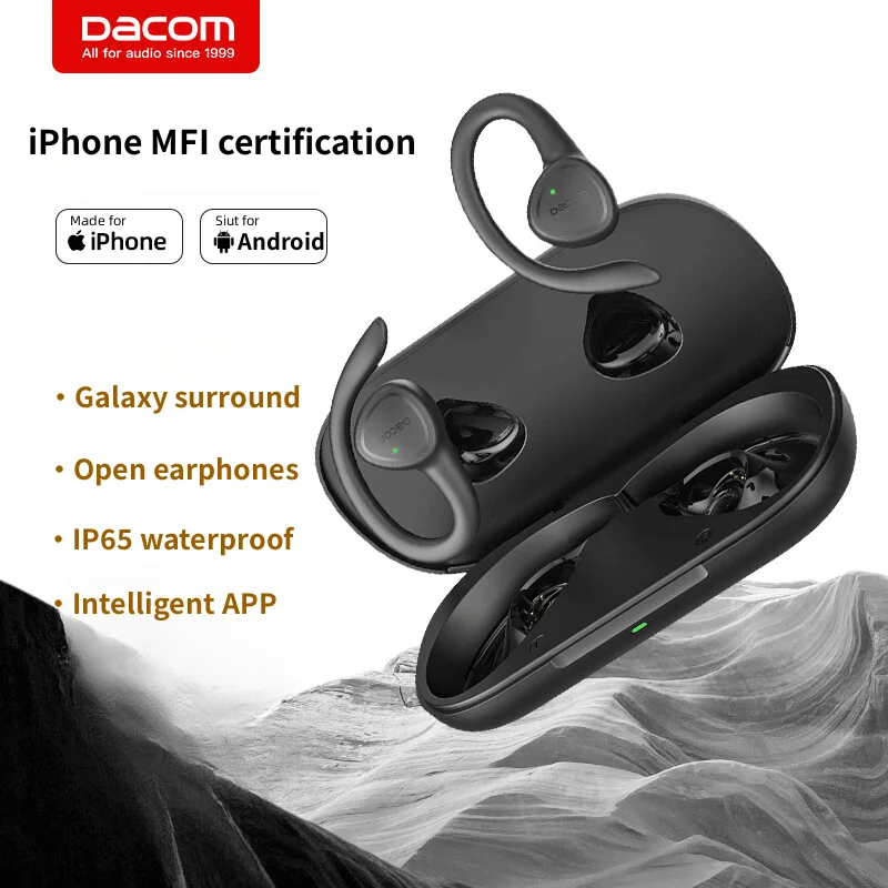 DACOM-Open Buds Wireless Bluetooth Headsets for Sports Open Ear Headphones IPX7Waterproof Earphones Noise Cancelling Earbuds TWS