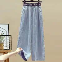 2025 Summer New Stitched Chiffon Shirt Female Set Elegant Women's Jeans Casual Blouse Two Piece Set Ladies Tracksuits - Image 3
