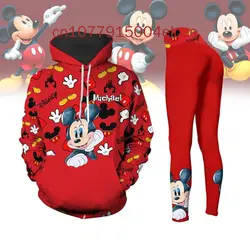 Custom Name New Mickey Mouse Hoodie Women's Hoodie Yoga Pants Set Disney  Yoga Hoodie Tights Fashion Sportswear