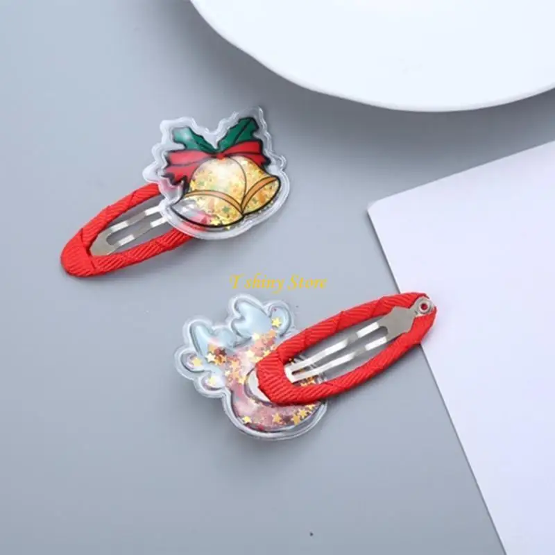 N58F Christmas Pattern Hairpin Y2k Hair Clip Festival Hairpin for Girls Children