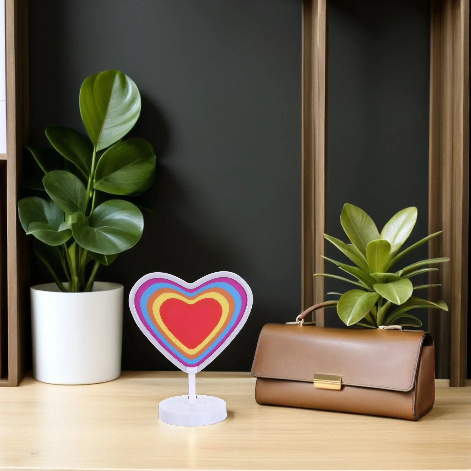 

Heart-Shaped Neon Sign Led For Bedroom Valentine'S Wedding Party Usb Powered Nightlight Decor