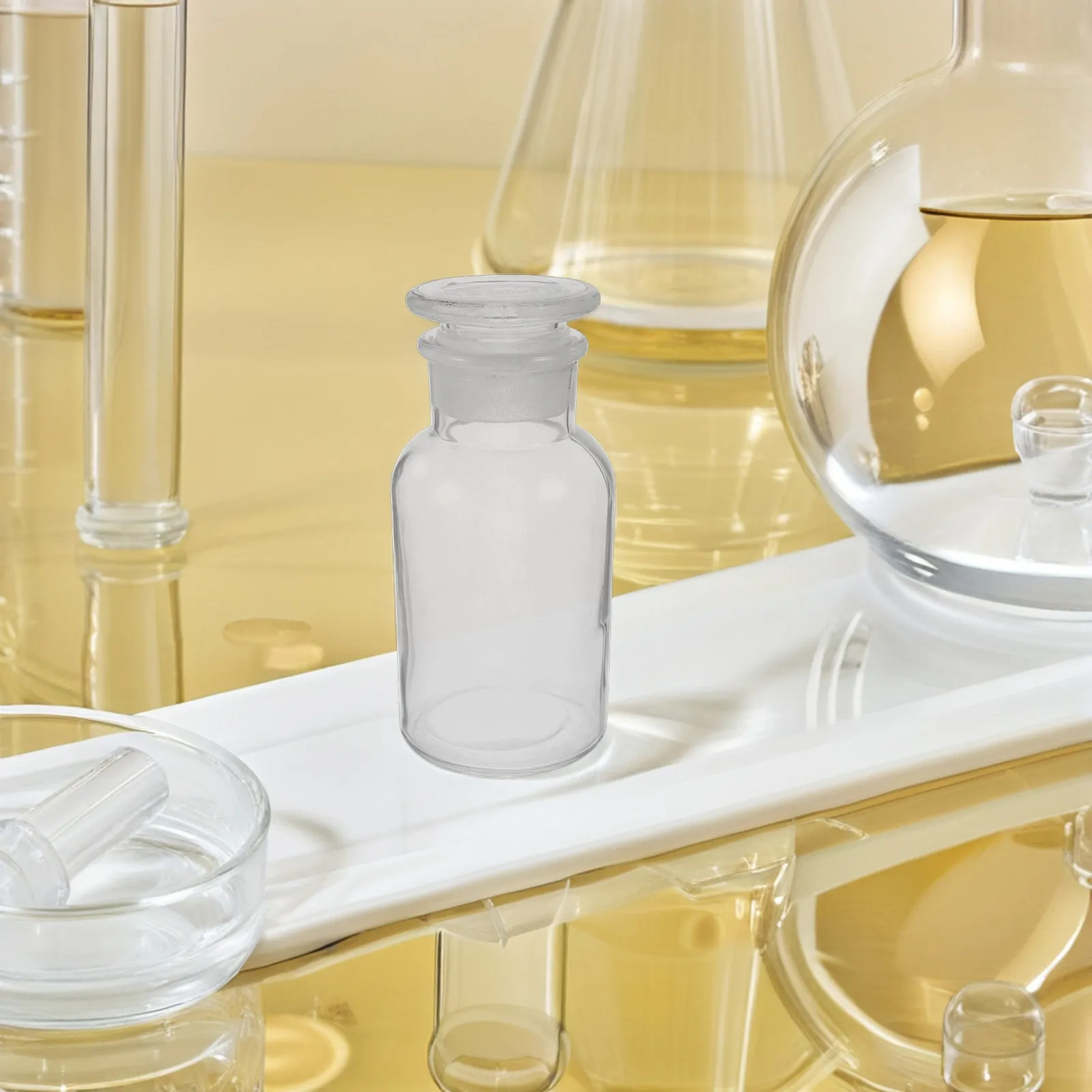 1Pcs Small Mouth Glass Reagent Bottle Frosted Stopper Leakproof Laboratory Sample Sealing Storage Borosilicate Glass Chemical