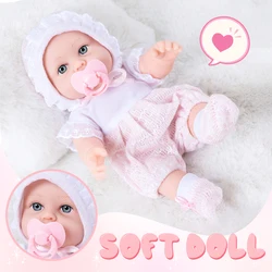 12inch/30cm Reborn Doll Jumpsuits Lace Edged Hat Pacifier Bow socks Baby Doll Lifelike Reborn Dolls American Girl Doll Toy Gifts
