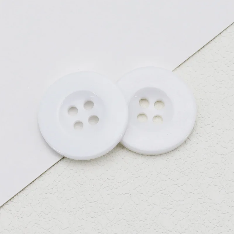 100pcs 9mm 4Hole Wide Edge Button Resin Circular Black White Household Sewing Accessories Clothing Coat Shirt DIY Decoration TMZ