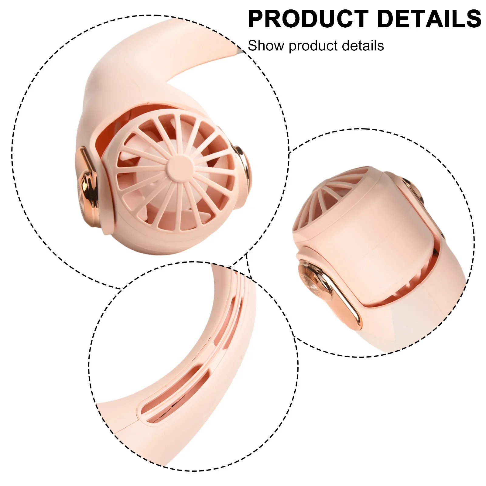 

Bladeless Neck Fan Portable USB Rechargeable Neck Fan Adjustable Wind Speed-degree All-round Airflow For Outdoor Activity