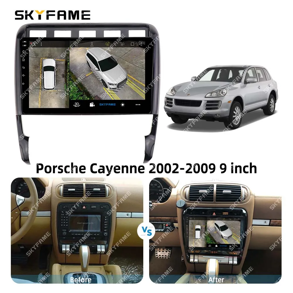 SKYFAME รถกรอบ Fascia อะแดปเตอร์กล่อง Canbus ถอดรหัส Android วิทยุ Dash ชุดแผงติดตั้งสําหรับ Porsche Cayenne