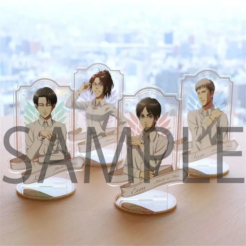 Anime Levi Mikasa Ackerman Eren Armin Acrylic Stand Erwin Action Figure Dot Pixis PVC Stand Model Gift