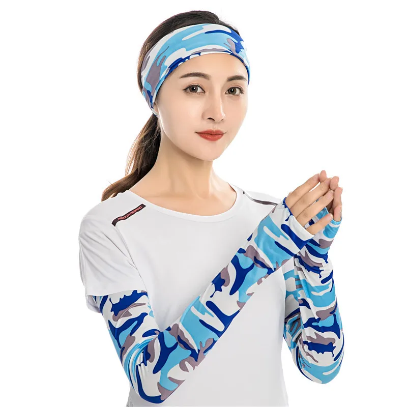 Long Gloves Sleeve Sun UV Protection Hand Protector Arm Sleeves Ice Silk Sunscreen Outdoor cool Half Finger sports golf unisex