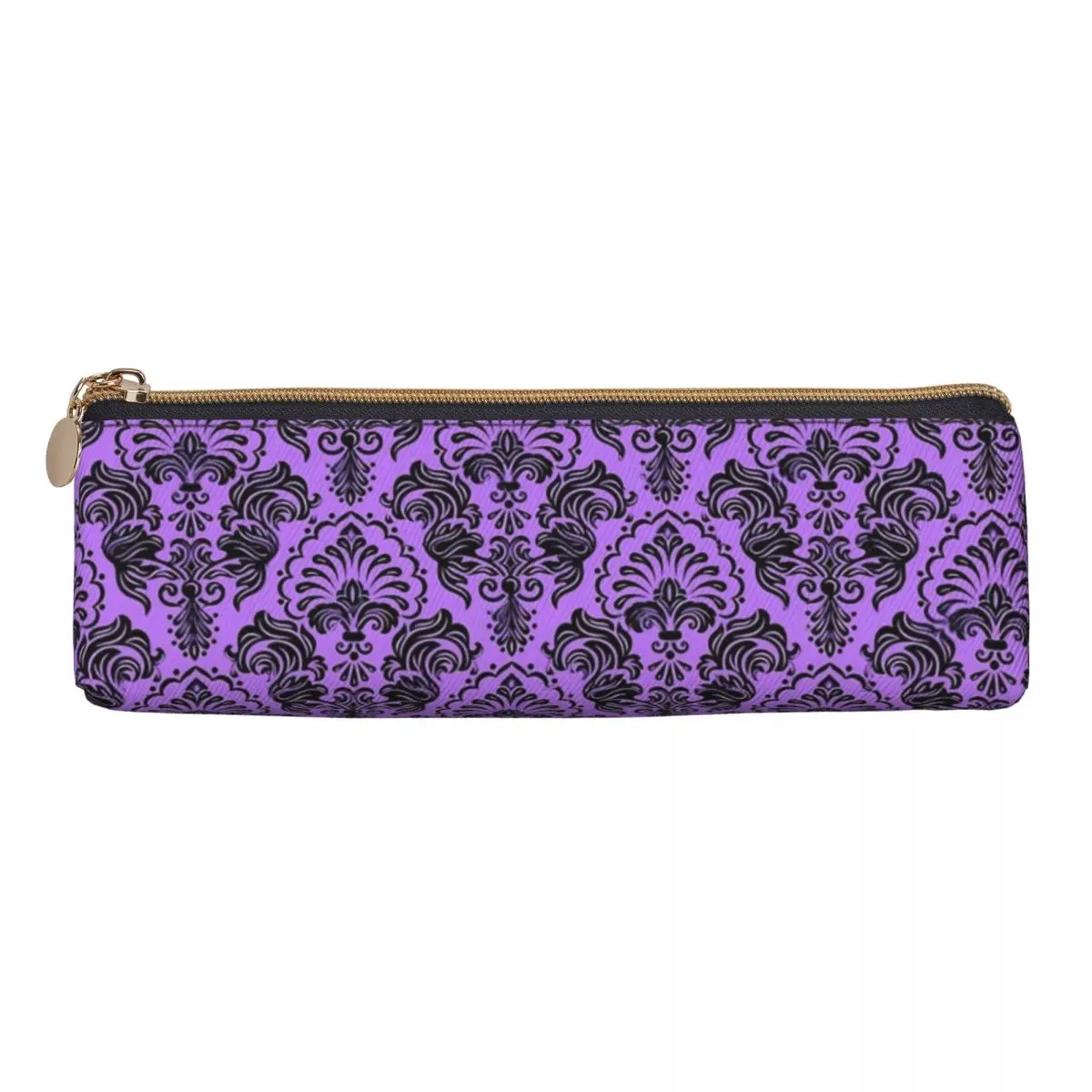 Aesthetic Pencil Case Floral Baroque Pencil Box Vintage Print School Pencil Cases Students PU Leather Custom School Stationery